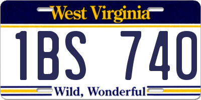 WV license plate 1BS740