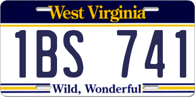 WV license plate 1BS741