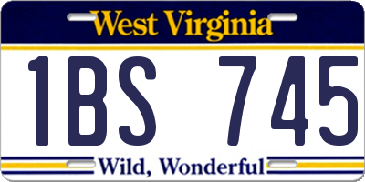 WV license plate 1BS745