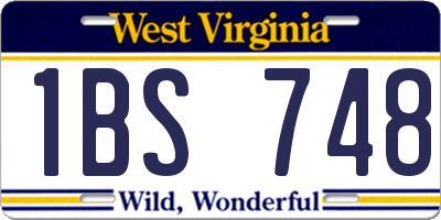 WV license plate 1BS748