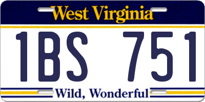 WV license plate 1BS751