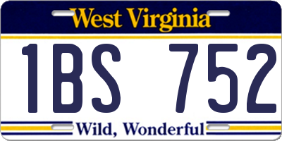 WV license plate 1BS752