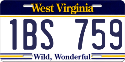 WV license plate 1BS759