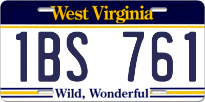 WV license plate 1BS761