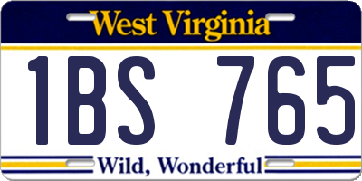 WV license plate 1BS765