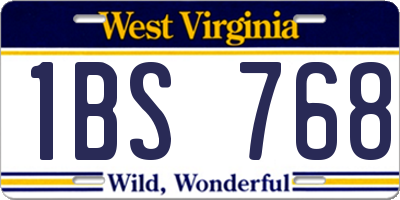 WV license plate 1BS768