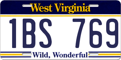 WV license plate 1BS769