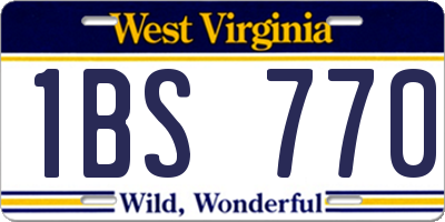 WV license plate 1BS770