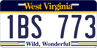 WV license plate 1BS773