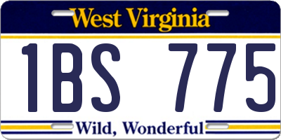WV license plate 1BS775