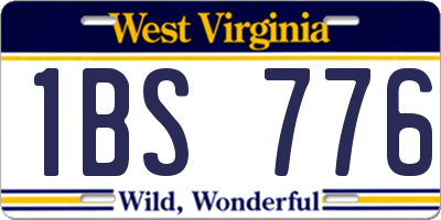 WV license plate 1BS776