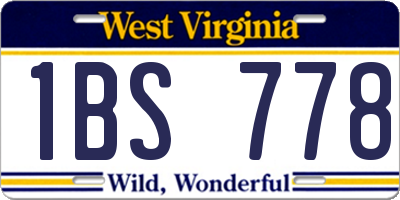 WV license plate 1BS778