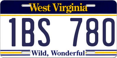 WV license plate 1BS780