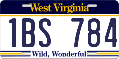 WV license plate 1BS784
