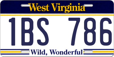 WV license plate 1BS786
