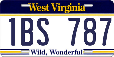 WV license plate 1BS787