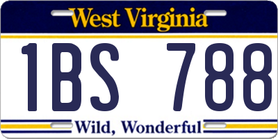 WV license plate 1BS788
