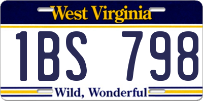 WV license plate 1BS798