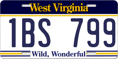 WV license plate 1BS799