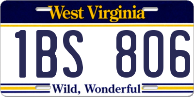 WV license plate 1BS806