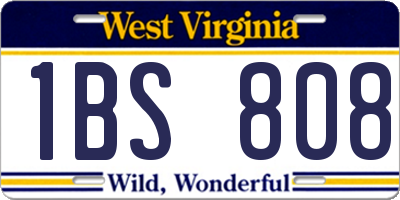 WV license plate 1BS808
