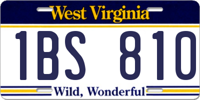 WV license plate 1BS810