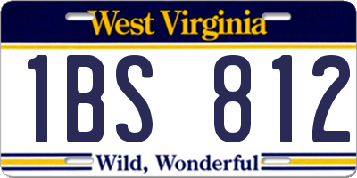 WV license plate 1BS812