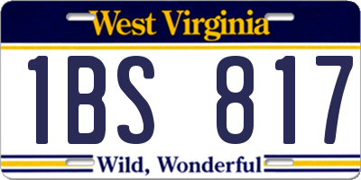WV license plate 1BS817
