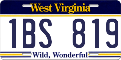 WV license plate 1BS819