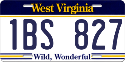 WV license plate 1BS827