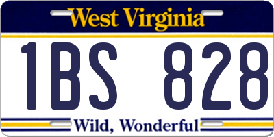 WV license plate 1BS828