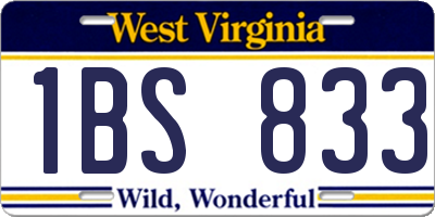 WV license plate 1BS833