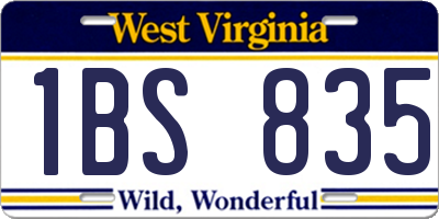 WV license plate 1BS835