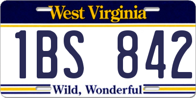 WV license plate 1BS842