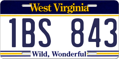 WV license plate 1BS843