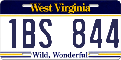 WV license plate 1BS844