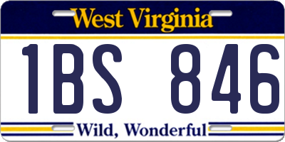 WV license plate 1BS846