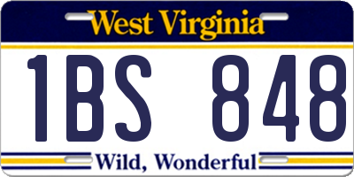 WV license plate 1BS848