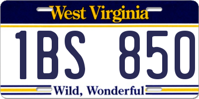 WV license plate 1BS850