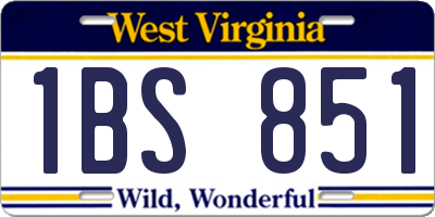 WV license plate 1BS851