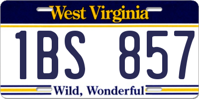 WV license plate 1BS857