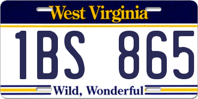 WV license plate 1BS865