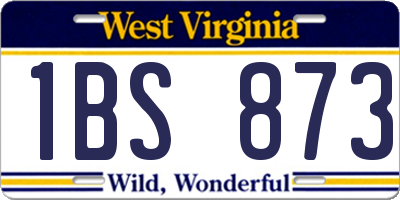 WV license plate 1BS873