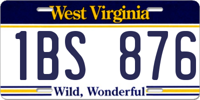 WV license plate 1BS876