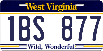WV license plate 1BS877