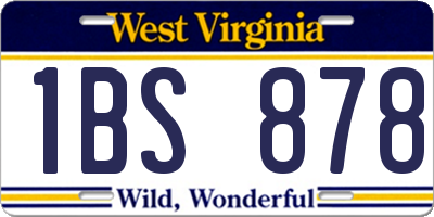 WV license plate 1BS878