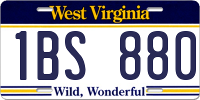 WV license plate 1BS880