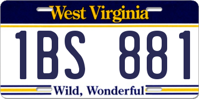 WV license plate 1BS881