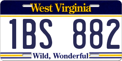 WV license plate 1BS882