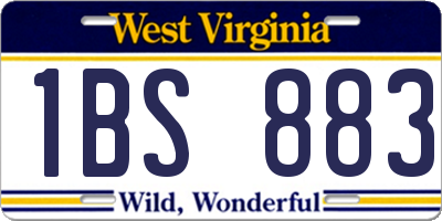 WV license plate 1BS883